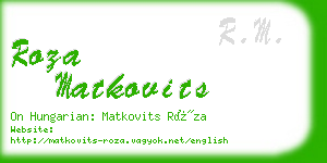 roza matkovits business card